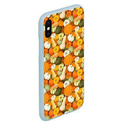 Чехол iPhone XS Max матовый Тыквы Pumpkin, цвет: 3D-голубой — фото 2