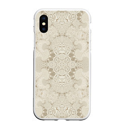 Чехол iPhone XS Max матовый Коллекция Фрактальная мозаика Бежевый 292-6-n-5-2, цвет: 3D-белый