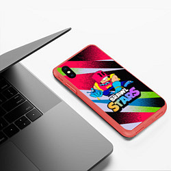 Чехол iPhone XS Max матовый GROM BRAWLSTARS ART, цвет: 3D-красный — фото 2