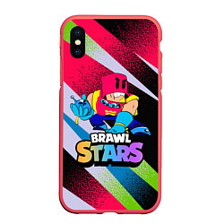 Чехол iPhone XS Max матовый GROM BRAWLSTARS ART, цвет: 3D-красный