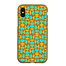 Чехол iPhone XS Max матовый GEOMETRY DASH CLASSIC FACE PATTERN КЛАССИКА