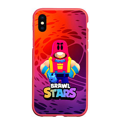 Чехол iPhone XS Max матовый GROM ИЗ ИГРЫ BRAWL STARS, цвет: 3D-красный