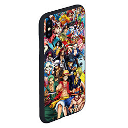 Чехол iPhone XS Max матовый ВСЕ ГЕРОИ АНИМЕ ВАН ПИС ALL HEROES ONE PIECE, цвет: 3D-черный — фото 2