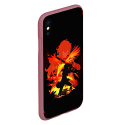 Чехол iPhone XS Max матовый DILUC FIRE GENSHIN IMPACT НА СПИНЕ, цвет: 3D-малиновый — фото 2