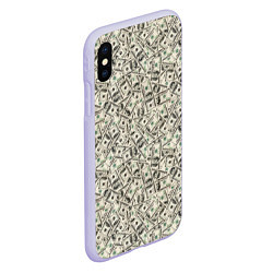 Чехол iPhone XS Max матовый Доллары Dollars, цвет: 3D-светло-сиреневый — фото 2