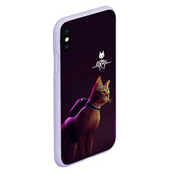 Чехол iPhone XS Max матовый Stray: Wandering Cat, цвет: 3D-светло-сиреневый — фото 2