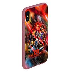 Чехол iPhone XS Max матовый ГЕРОИ DOTA 2 НЕОН АРТ, цвет: 3D-малиновый — фото 2