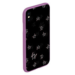 Чехол iPhone XS Max матовый WATCH DOGS GLITCH FOX LOGO, цвет: 3D-фиолетовый — фото 2