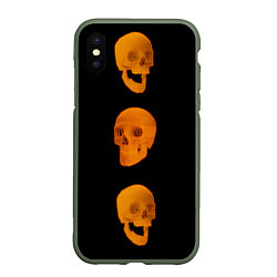 Чехол iPhone XS Max матовый Отпала челюсть, цвет: 3D-темно-зеленый