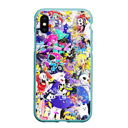 Чехол iPhone XS Max матовый UNDERTALE PATTERN HEROES, ВСЕ ГЕРОИ ИГРЫ, цвет: 3D-мятный