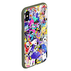 Чехол iPhone XS Max матовый UNDERTALE PATTERN HEROES, ВСЕ ГЕРОИ ИГРЫ, цвет: 3D-темно-зеленый — фото 2