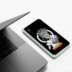 Чехол iPhone XS Max матовый Сенку с колбой - Доктор Стоун, цвет: 3D-салатовый — фото 2
