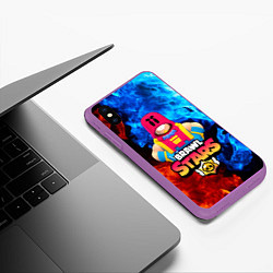 Чехол iPhone XS Max матовый BRAWL STARS GROM БРАВЛ СТАРС ГРОМ, цвет: 3D-фиолетовый — фото 2