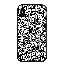 Чехол iPhone XS Max матовый Стиль QR код, цвет: 3D-черный