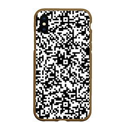 Чехол iPhone XS Max матовый Стиль QR код, цвет: 3D-коричневый