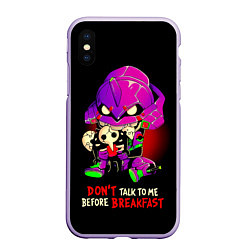 Чехол iPhone XS Max матовый DONT TALK TO ME BEFORE BREAKFAST - Evangelion