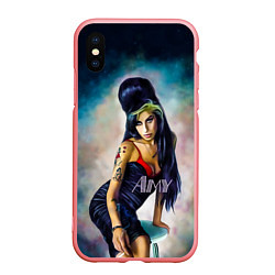 Чехол iPhone XS Max матовый Amy Jade Winehouse, цвет: 3D-баблгам