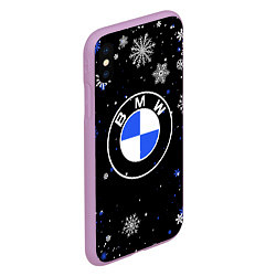 Чехол iPhone XS Max матовый НОВОГОДНИЙ БМВ НОВЫЙ ГОД BMW, цвет: 3D-сиреневый — фото 2
