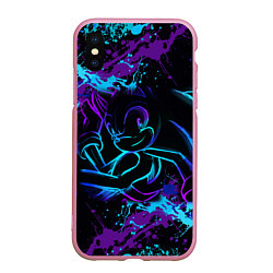 Чехол iPhone XS Max матовый SONIC NEON СОНИК НЕОН, цвет: 3D-розовый