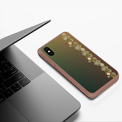 Чехол iPhone XS Max матовый Уютица на градиенте, цвет: 3D-коричневый — фото 2