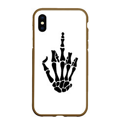 Чехол iPhone XS Max матовый Fuck you,чел, цвет: 3D-коричневый