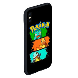 Чехол iPhone XS Max матовый Стартовые покемоны - Pokemon, цвет: 3D-черный — фото 2