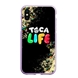 Чехол iPhone XS Max матовый Toca Life Тока Бока, цвет: 3D-сиреневый