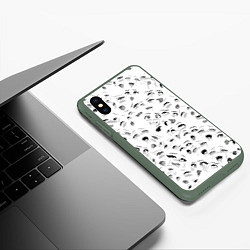 Чехол iPhone XS Max матовый Ахегао без границ, цвет: 3D-темно-зеленый — фото 2