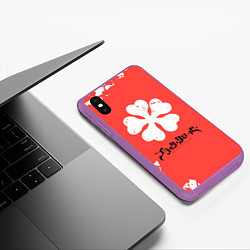 Чехол iPhone XS Max матовый Чёрный клевер 2 сезон, цвет: 3D-фиолетовый — фото 2
