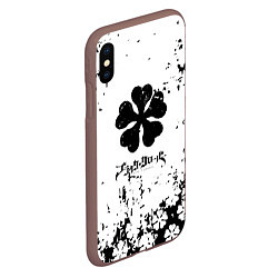 Чехол iPhone XS Max матовый Чёрный клевер манга,, цвет: 3D-коричневый — фото 2