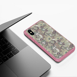 Чехол iPhone XS Max матовый Ahegao Цвета Хаки, цвет: 3D-малиновый — фото 2