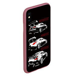 Чехол iPhone XS Max матовый NISSAN 300 ZX 350Z 370Z JDM STYLE, цвет: 3D-малиновый — фото 2