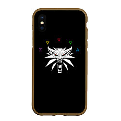 Чехол iPhone XS Max матовый LOGO THE WITCHER, цвет: 3D-коричневый