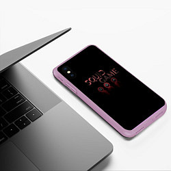 Чехол iPhone XS Max матовый SQUID GAME СОТРУДНИКИ - ИГРА В КАЛЬМАРА, цвет: 3D-сиреневый — фото 2