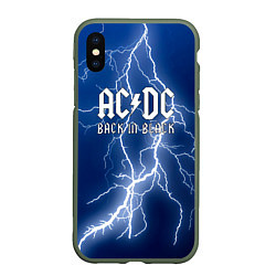 Чехол iPhone XS Max матовый ACDC гроза с молнией