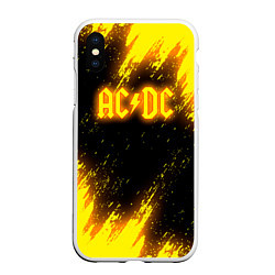 Чехол iPhone XS Max матовый ACDC - Neon, цвет: 3D-белый