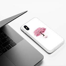 Чехол iPhone XS Max матовый Sakura Tree, цвет: 3D-белый — фото 2