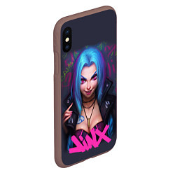 Чехол iPhone XS Max матовый League Of Legends ARCANE JINX, цвет: 3D-коричневый — фото 2