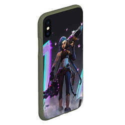 Чехол iPhone XS Max матовый ARCANE JINX League Of Legends, цвет: 3D-темно-зеленый — фото 2