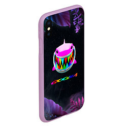 Чехол iPhone XS Max матовый 6IX9INE тропический, цвет: 3D-сиреневый — фото 2