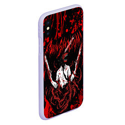 Чехол iPhone XS Max матовый Человек бензопила в крови Chainsaw Man, цвет: 3D-светло-сиреневый — фото 2