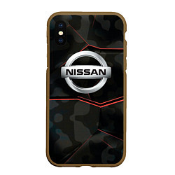 Чехол iPhone XS Max матовый Nissan xtrail, цвет: 3D-коричневый