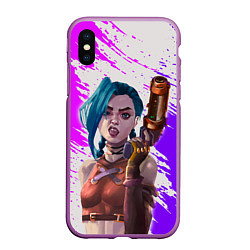 Чехол iPhone XS Max матовый ДЕРЗКАЯ ДЖИНКС Arcane League Of Legends, цвет: 3D-фиолетовый