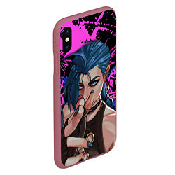 Чехол iPhone XS Max матовый Arcane League Of Legends JINX ПАУДЕР, цвет: 3D-малиновый — фото 2