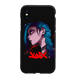 Чехол iPhone XS Max матовый Arcane - League Of Legends - Jinx, цвет: 3D-черный