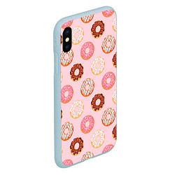 Чехол iPhone XS Max матовый Pink donuts, цвет: 3D-голубой — фото 2