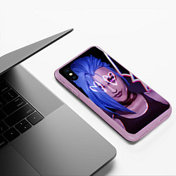 Чехол iPhone XS Max матовый Arcane League Of Legends Джинкс, цвет: 3D-сиреневый — фото 2