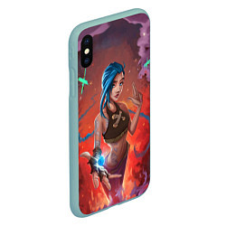 Чехол iPhone XS Max матовый Arcane League Of Legends - Джинкс Паудер, цвет: 3D-мятный — фото 2