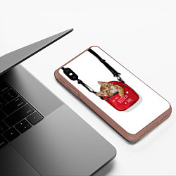 Чехол iPhone XS Max матовый Карманный котенок, цвет: 3D-коричневый — фото 2