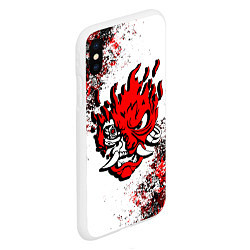 Чехол iPhone XS Max матовый SAMURAI CYBERPUNK 2077 RED LOGO, цвет: 3D-белый — фото 2